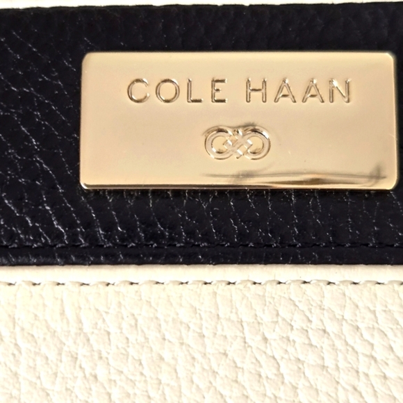 Cole Haan Kiera Slim Leather Wallet Ivory/Black - Picture 5 of 8